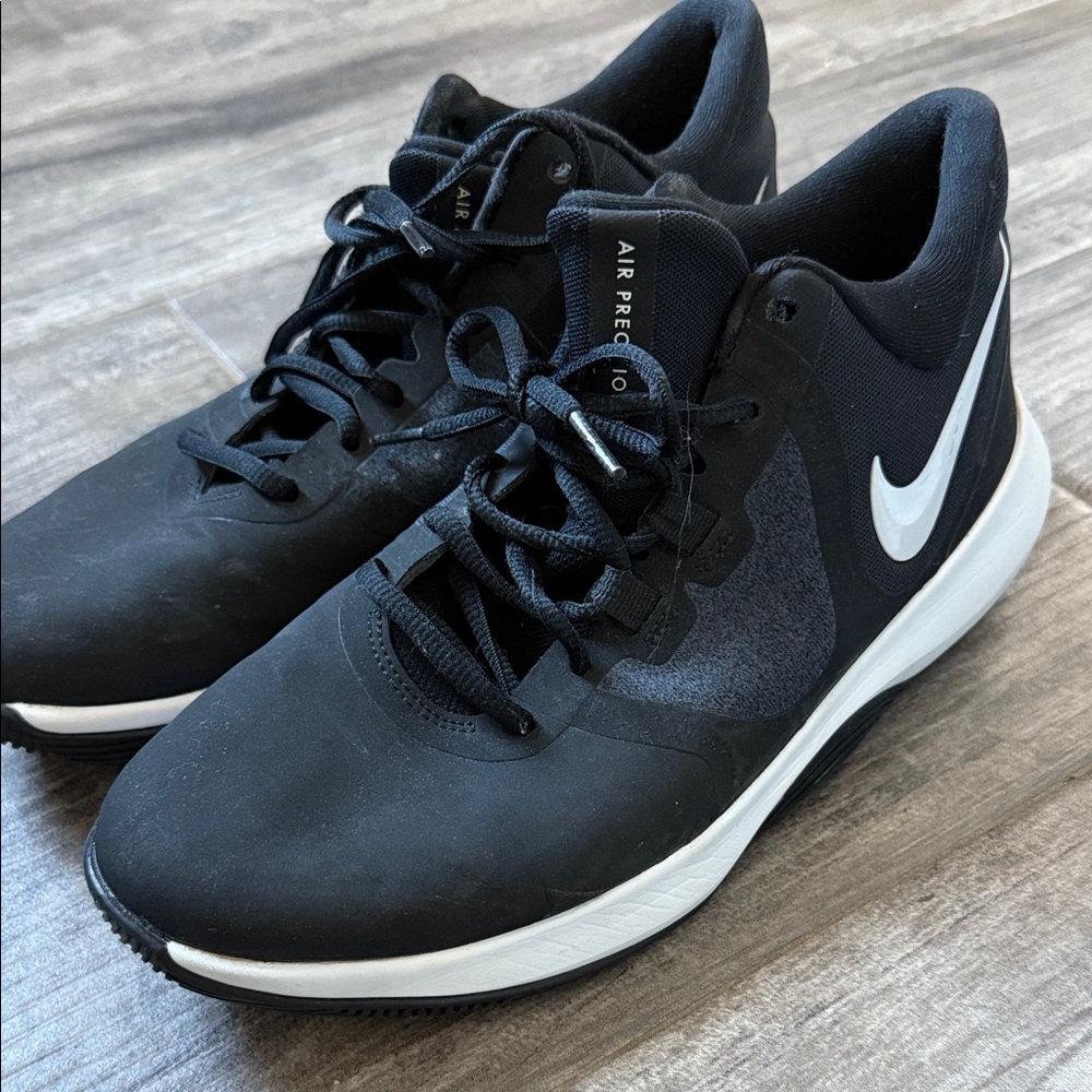 Nike Air Precision Black and White Athletic Shoes